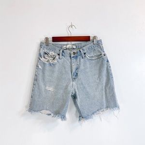 Lee Distressed Denim Jean Shorts Light Wash